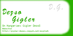 dezso gigler business card