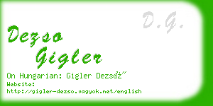 dezso gigler business card